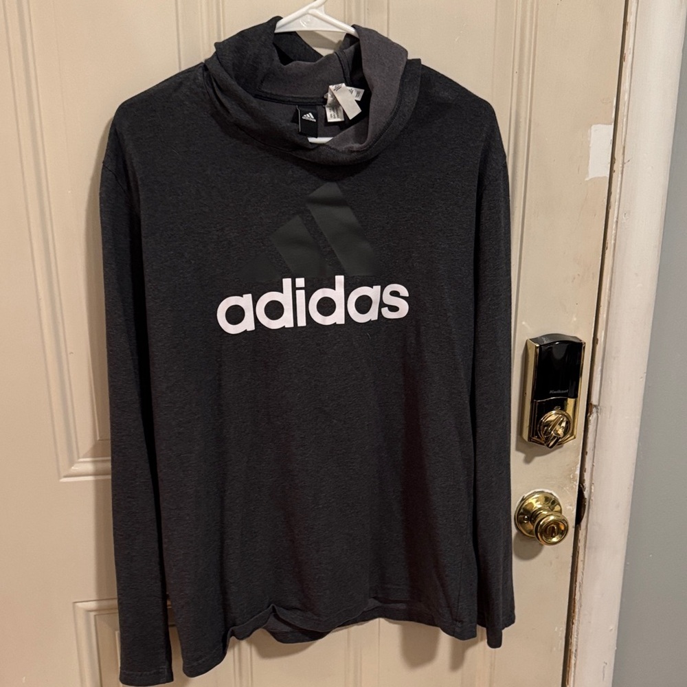 Adidas Charcoal Gray Logo Hoodie